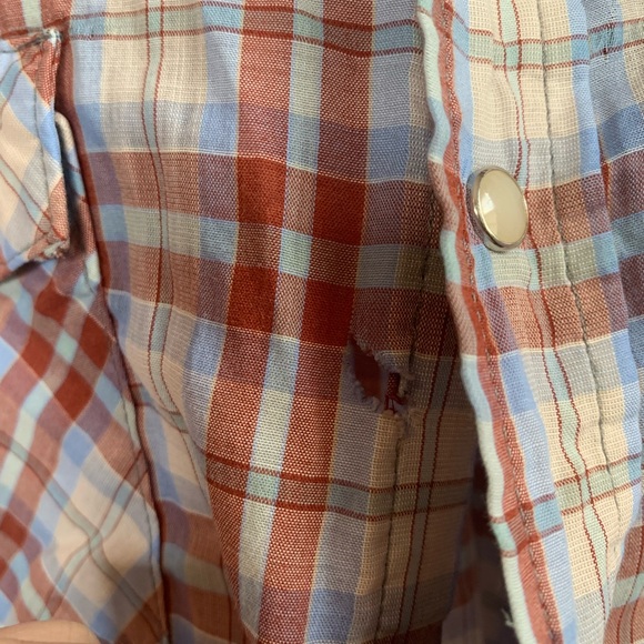 Vintage 80s Saddle King Western Pearl Snap Plaid Short Sleeve Button-Up - Picture 5 of 9